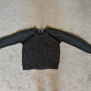 Athleta Grey Sweater with Black Accents